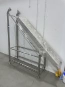 Stainless Steel Frame flighted elevator. 1000 low infeed. 2000 uplift. Elevation 300 - 2000mm. 375 B