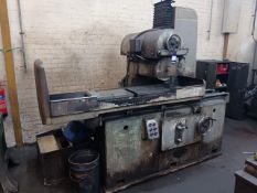 Snow & Co machine no. 6765 grinder with manual magnets and adjustable bed position (3ft table) 12”