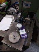 Checking table with steel cabinet and contents