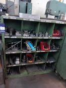 2 x Engineers shelving units to include a quantity of tooling and metal