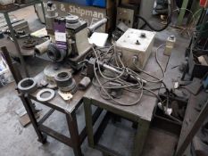 Brumner machine UF5155 spiral grinder attachment to include 2 x mobile steel trollies and various