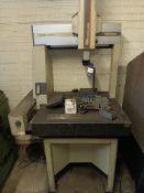 Mitutoyo Euro-M 544 coordinate measuring machine on steel base with various tooling