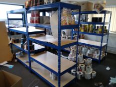 4 x Bays of Lightweight Boltless Shelving to first floor (Contents not included)
