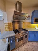 ILVE Brittania Rangemaster electric oven with gas 4 burner hop + griddle (900mm wide) c/w Angled chi