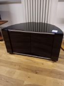 Black glass curved TV stand