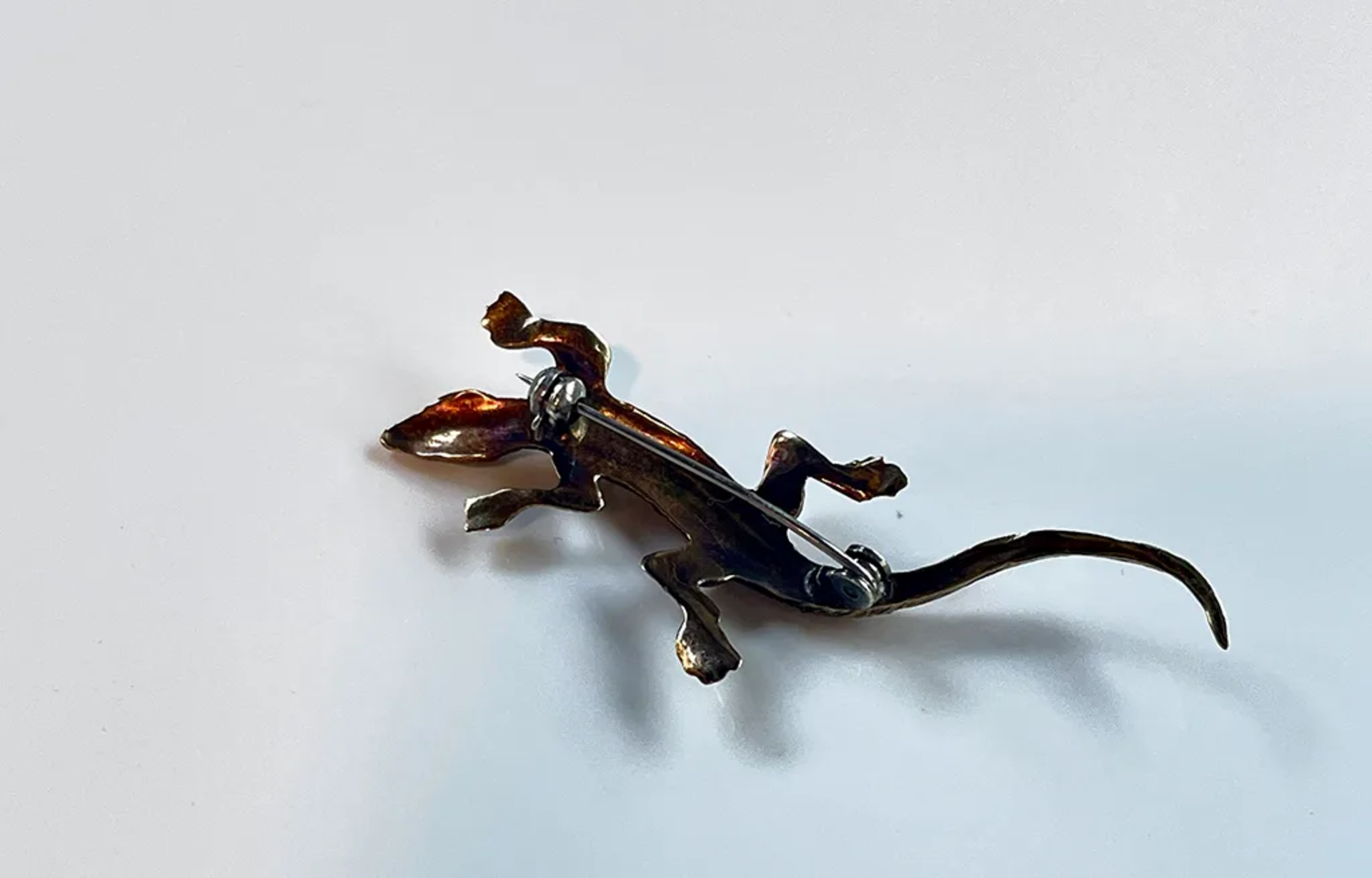Vintage Brosche Salamander Tier 585 Gelbgold - Bild 3 aus 3
