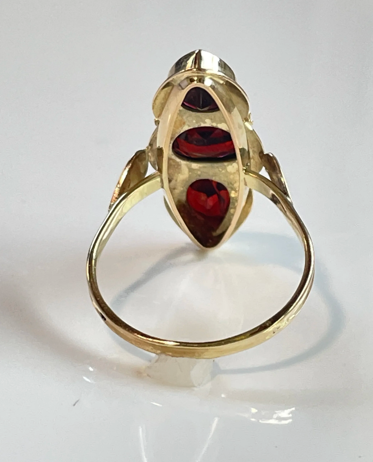 Großer Antiker Granat Ring 585 Gelbgold - Bild 3 aus 3