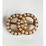 Antique Brooch 18K Yellow Gold with Pearls