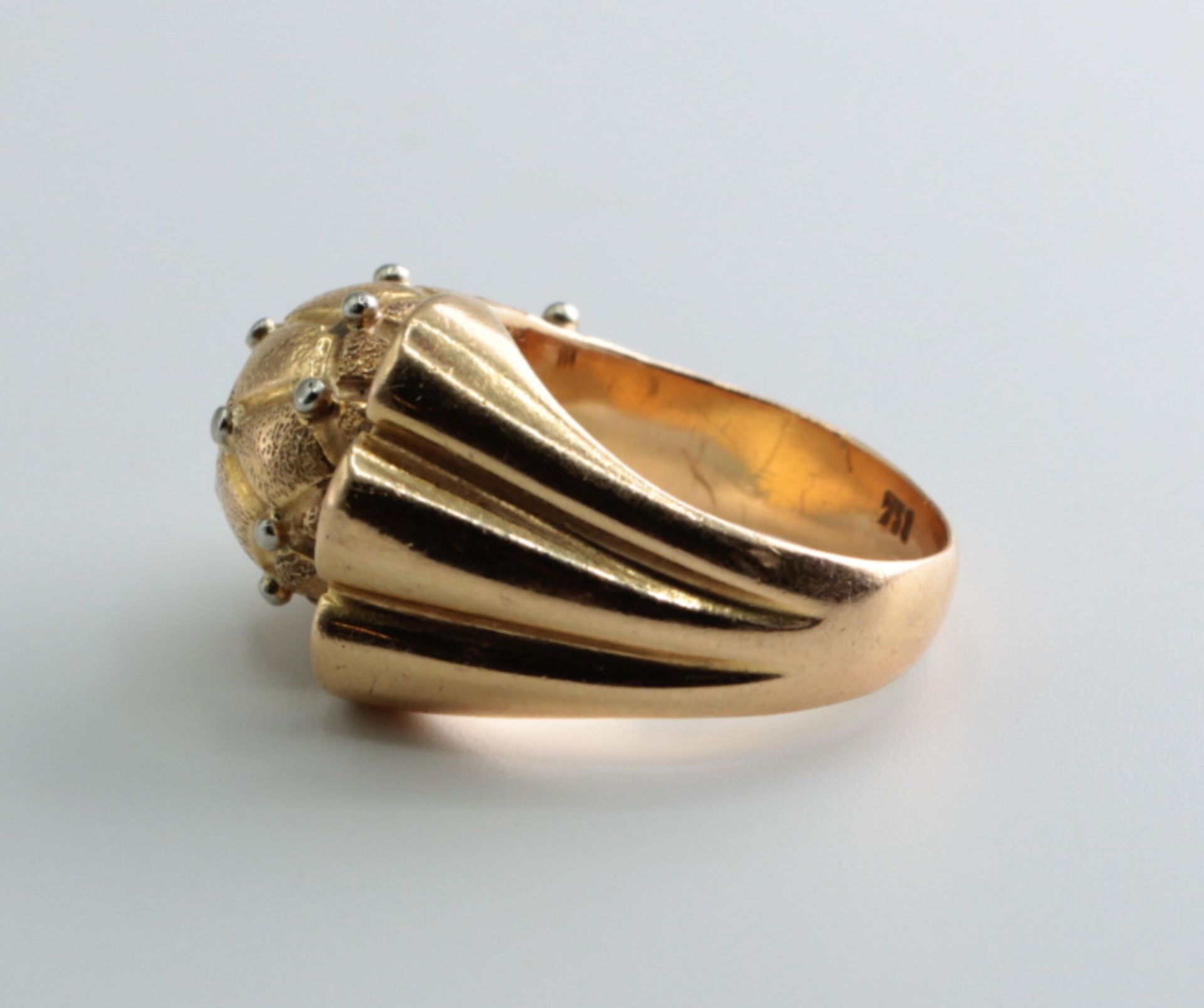 Designer ring, 750 yellow gold with white gold - Image 3 of 4