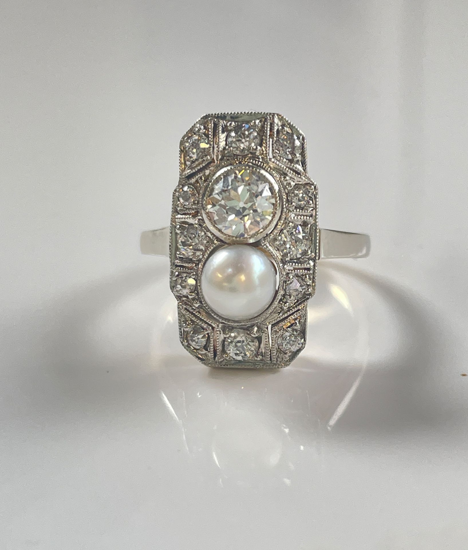 Art Deco Diamant Ring 14ct. Gold /Platin.