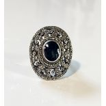 Silver ring with onyx