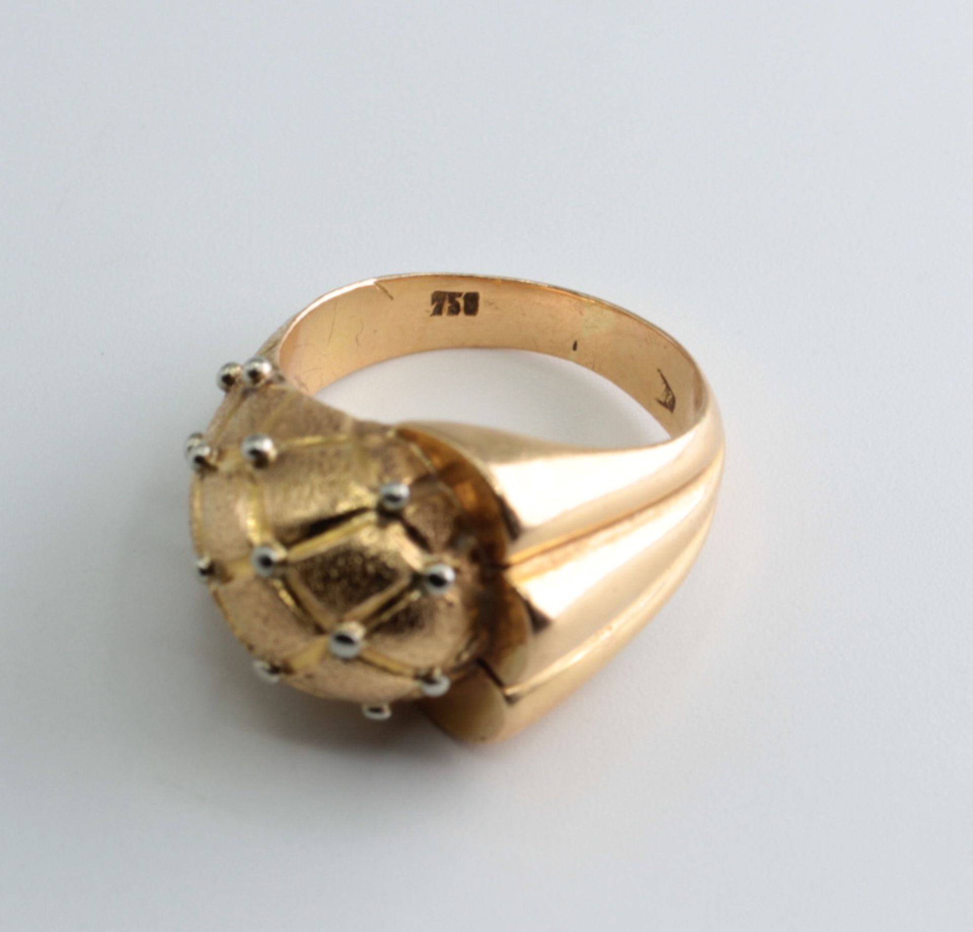Designer ring, 750 yellow gold with white gold - Image 2 of 4