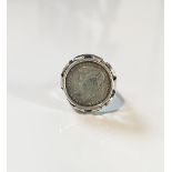 Silver ring with a Kennedy Coin