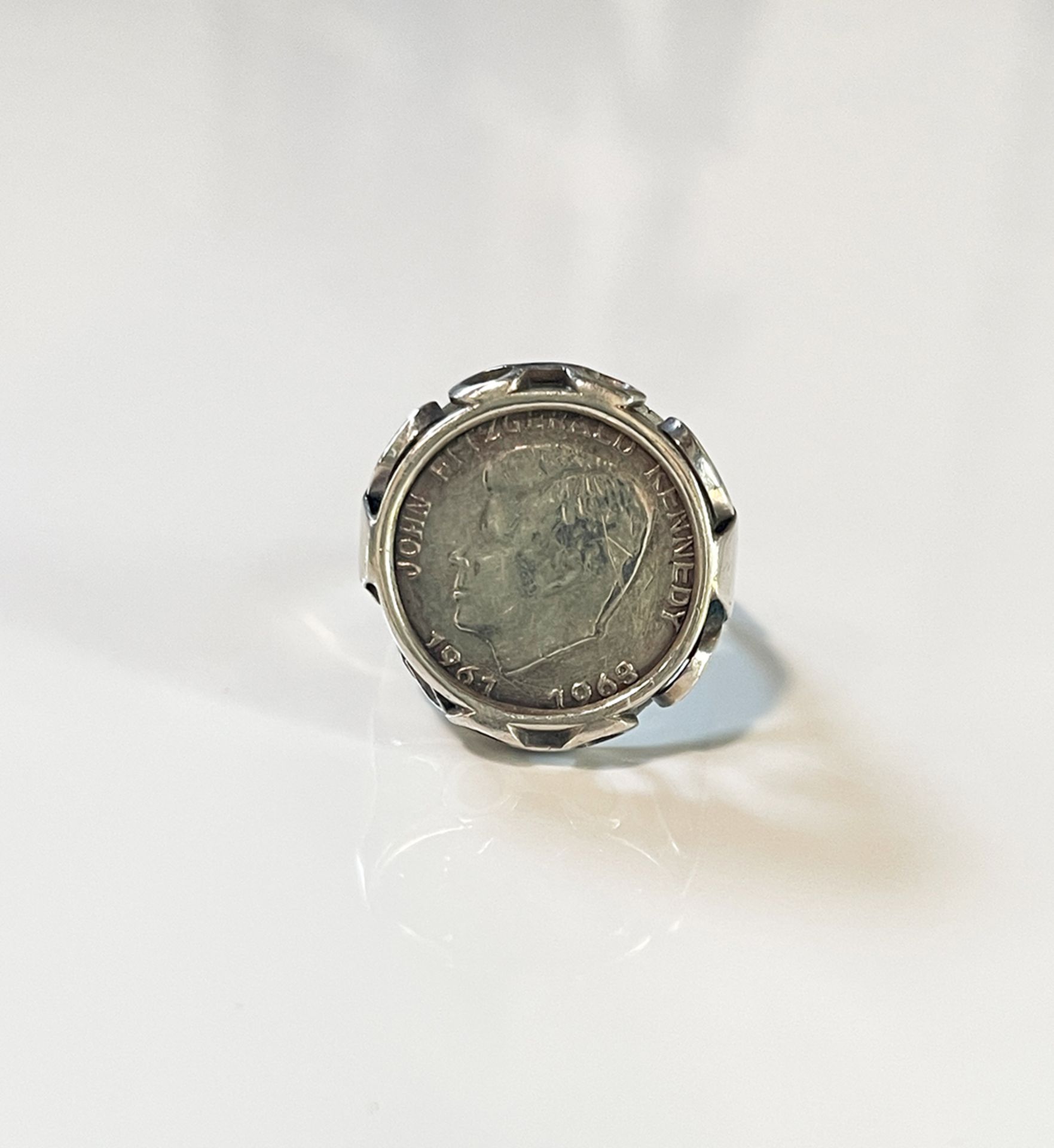 Silver ring with a Kennedy Coin