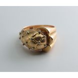 Designer Ring, 750 Gelbgold mit Weißgold