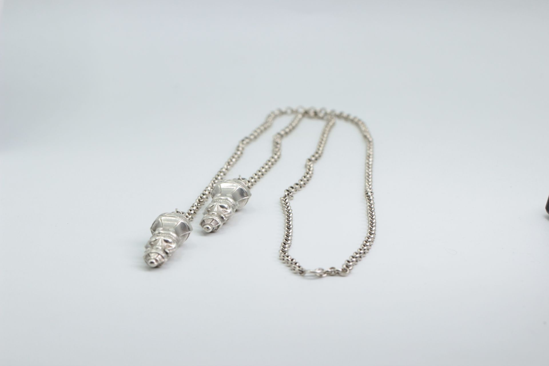 Necklace with pendants. Dutch silver. - Image 2 of 5