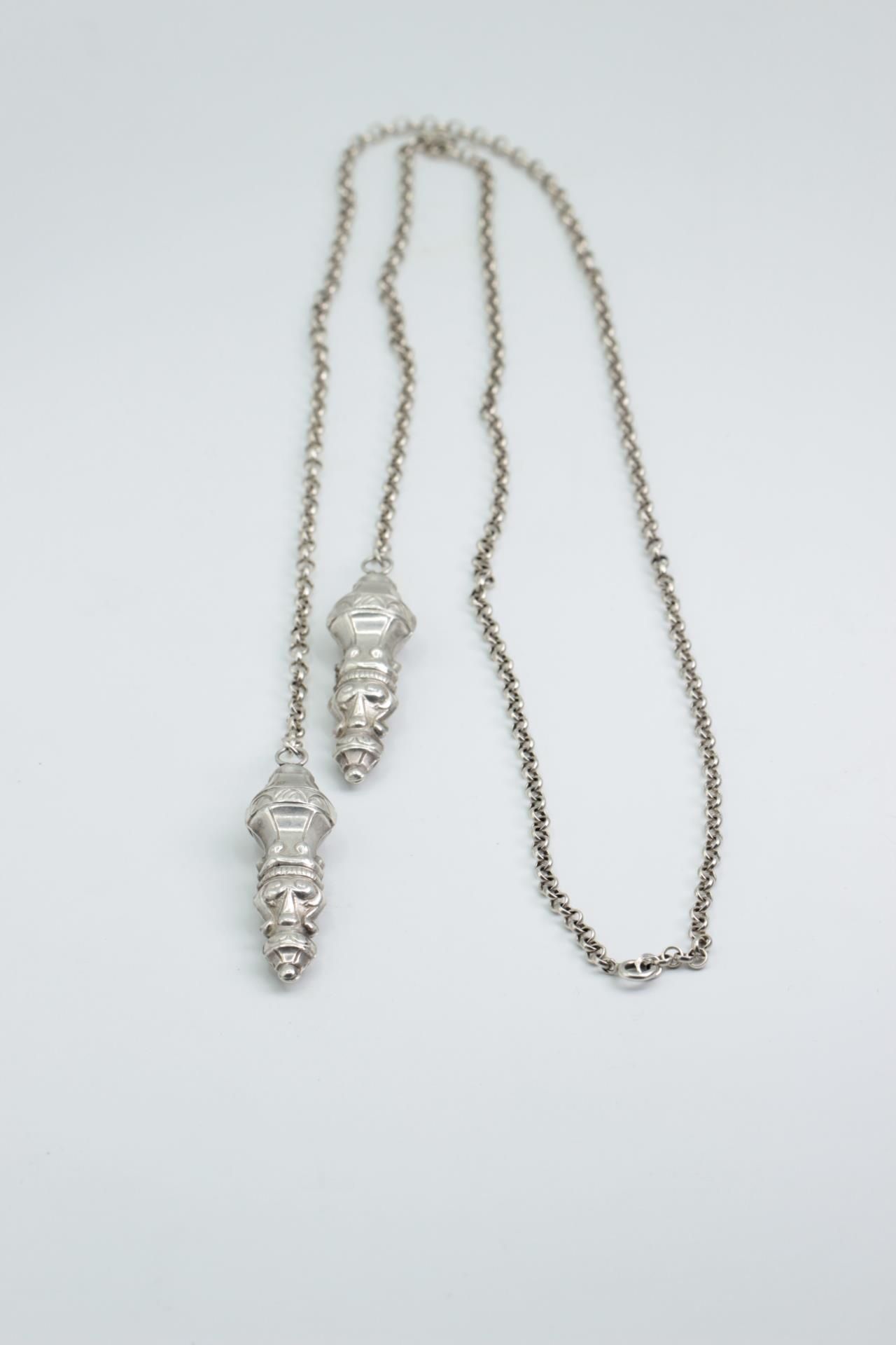 Necklace with pendants. Dutch silver.