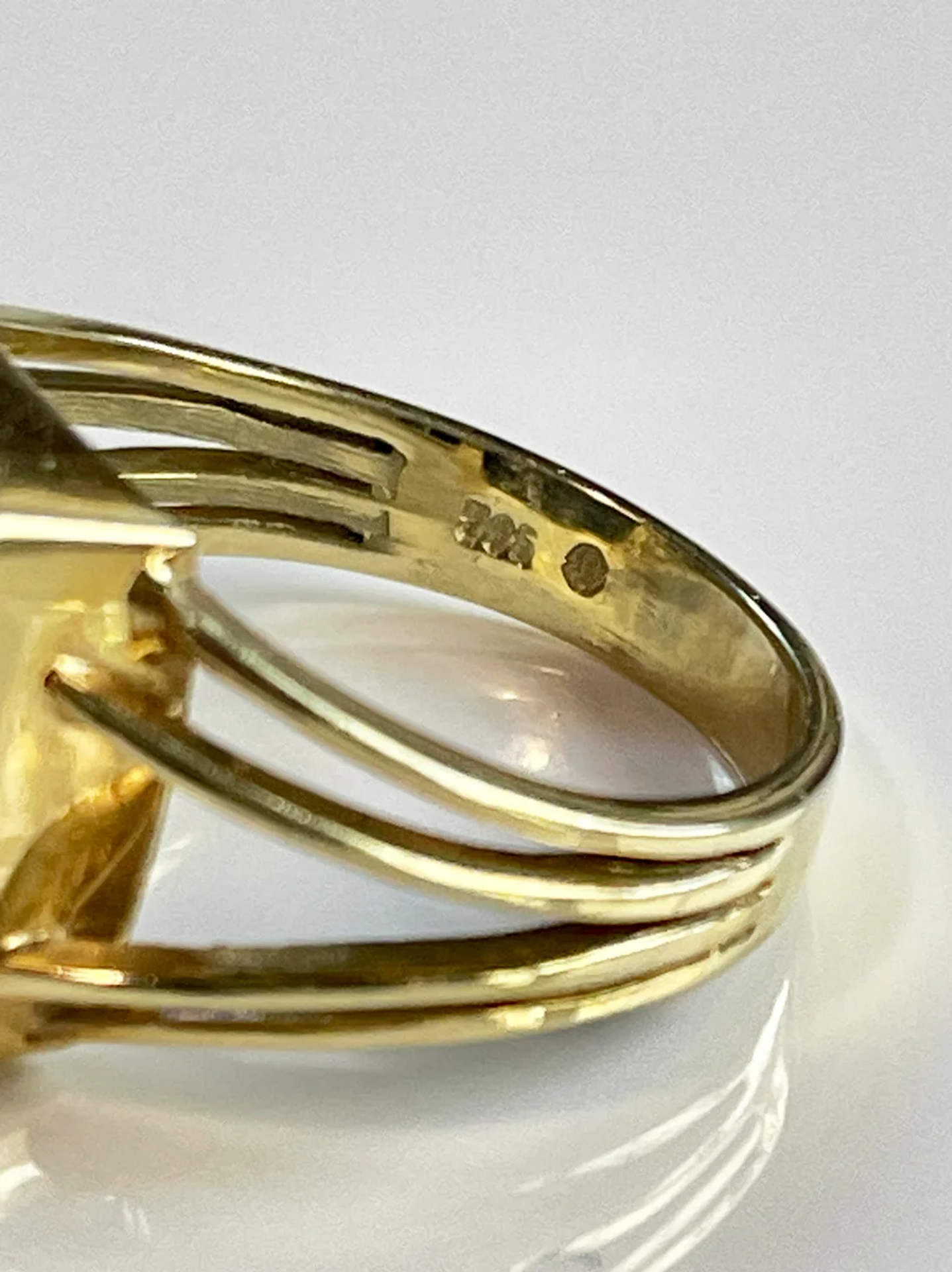 Vintage Herren Ring 585 Gelbgold mit Onyx Siegelring - Bild 2 aus 2