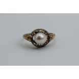 Gold Ring with Pearl 8K Yellow Gold