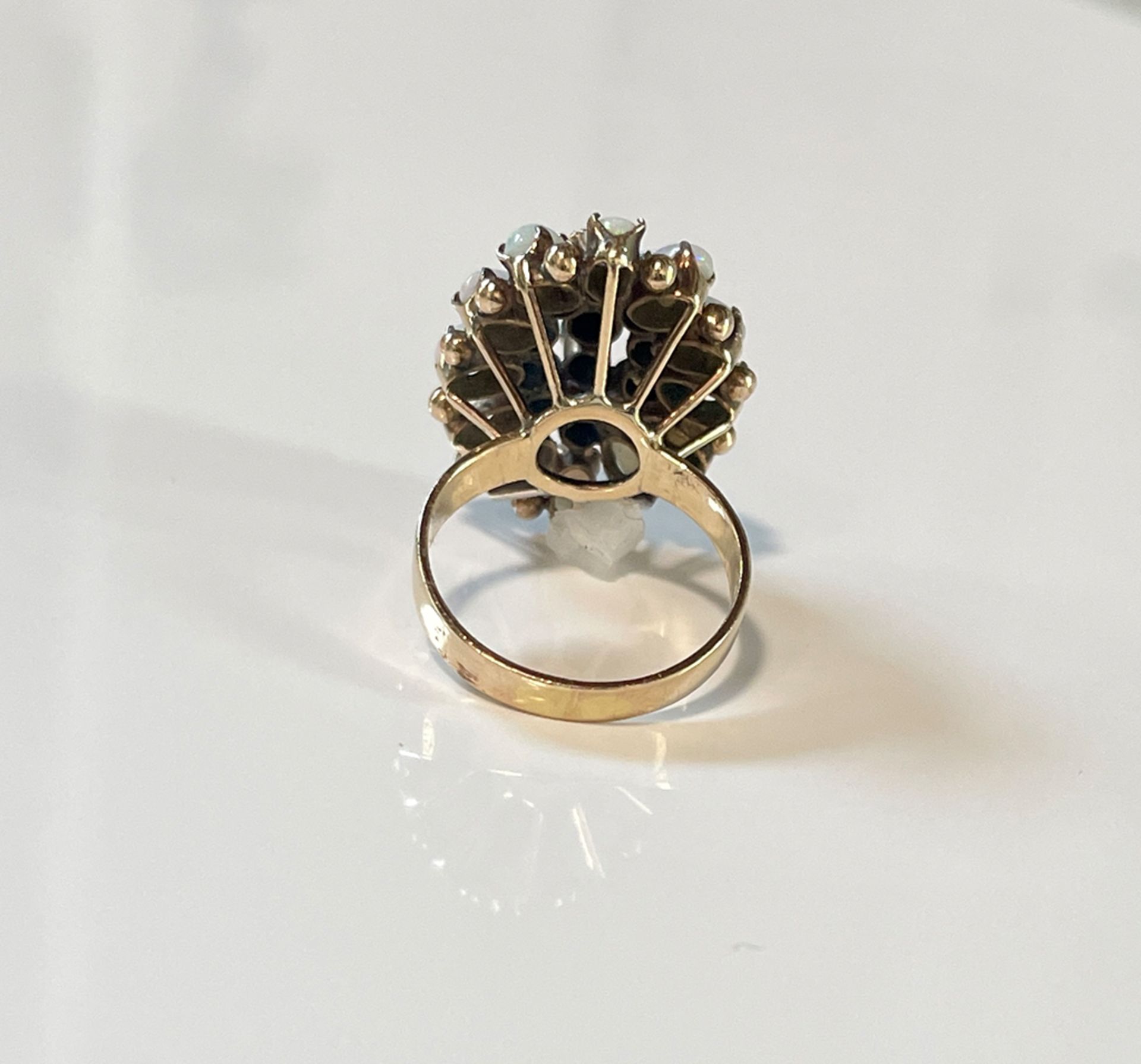Vintage 750 Gold Ring mit Saphir und Opal - Bild 3 aus 5