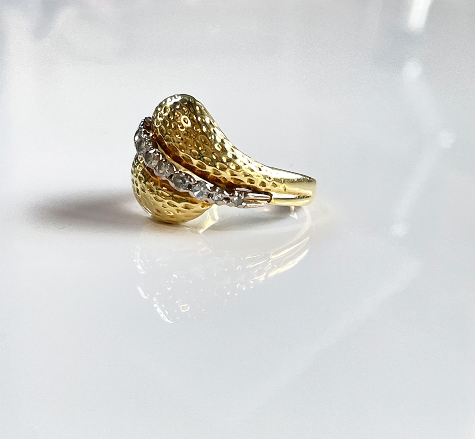 Design Ring mit Diamant 750 Gelbgold - Bild 2 aus 5
