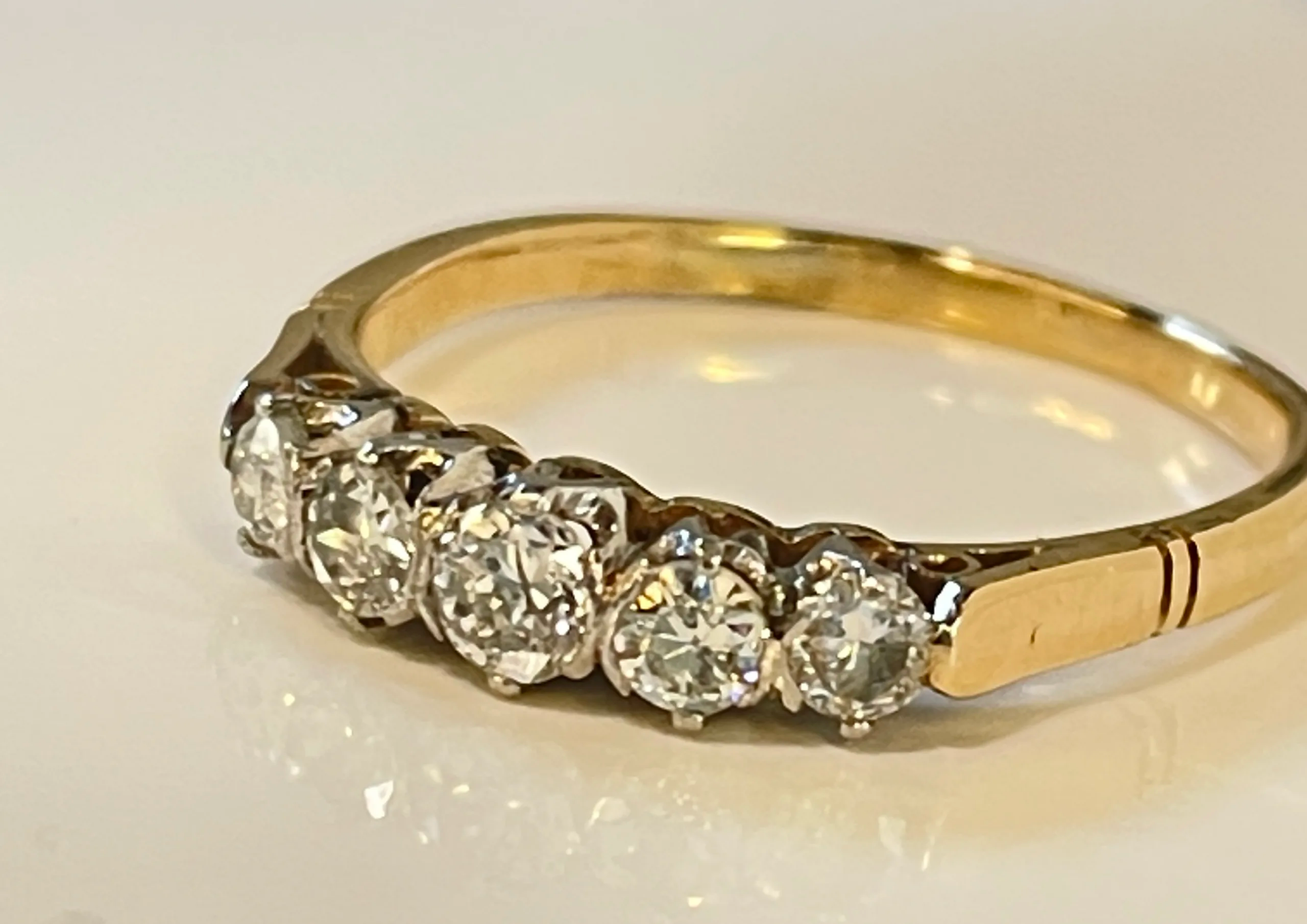 Antique Diamond Ring 14K Yellow Gold approx. 0.24ct Diamonds