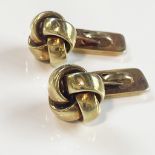 14K Gold cufflinks in the shape of a knot