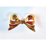 Big Vintage Bow Brooch Bi-Color 14K Gold