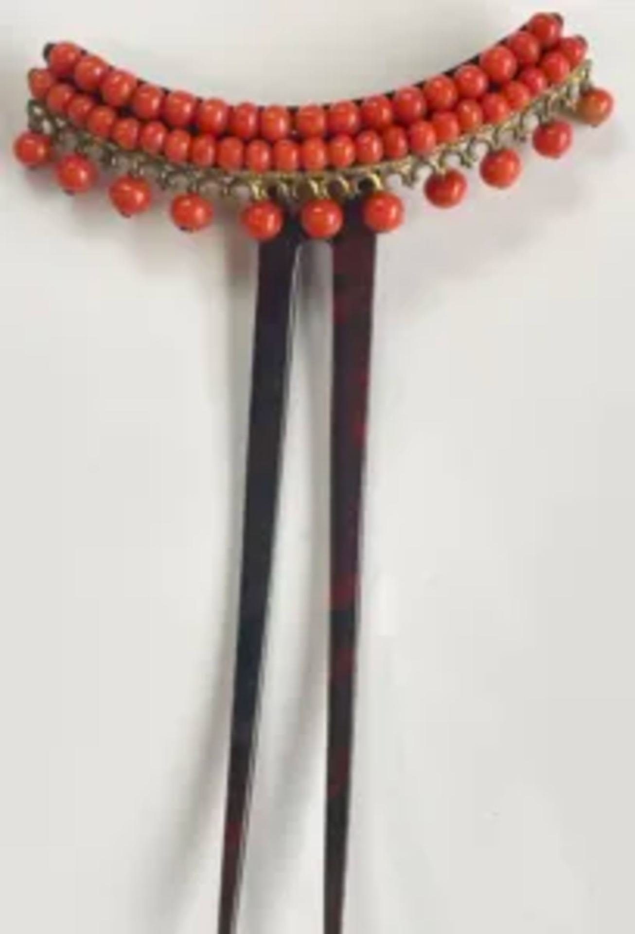 Antique coral hair comb - Image 2 of 3