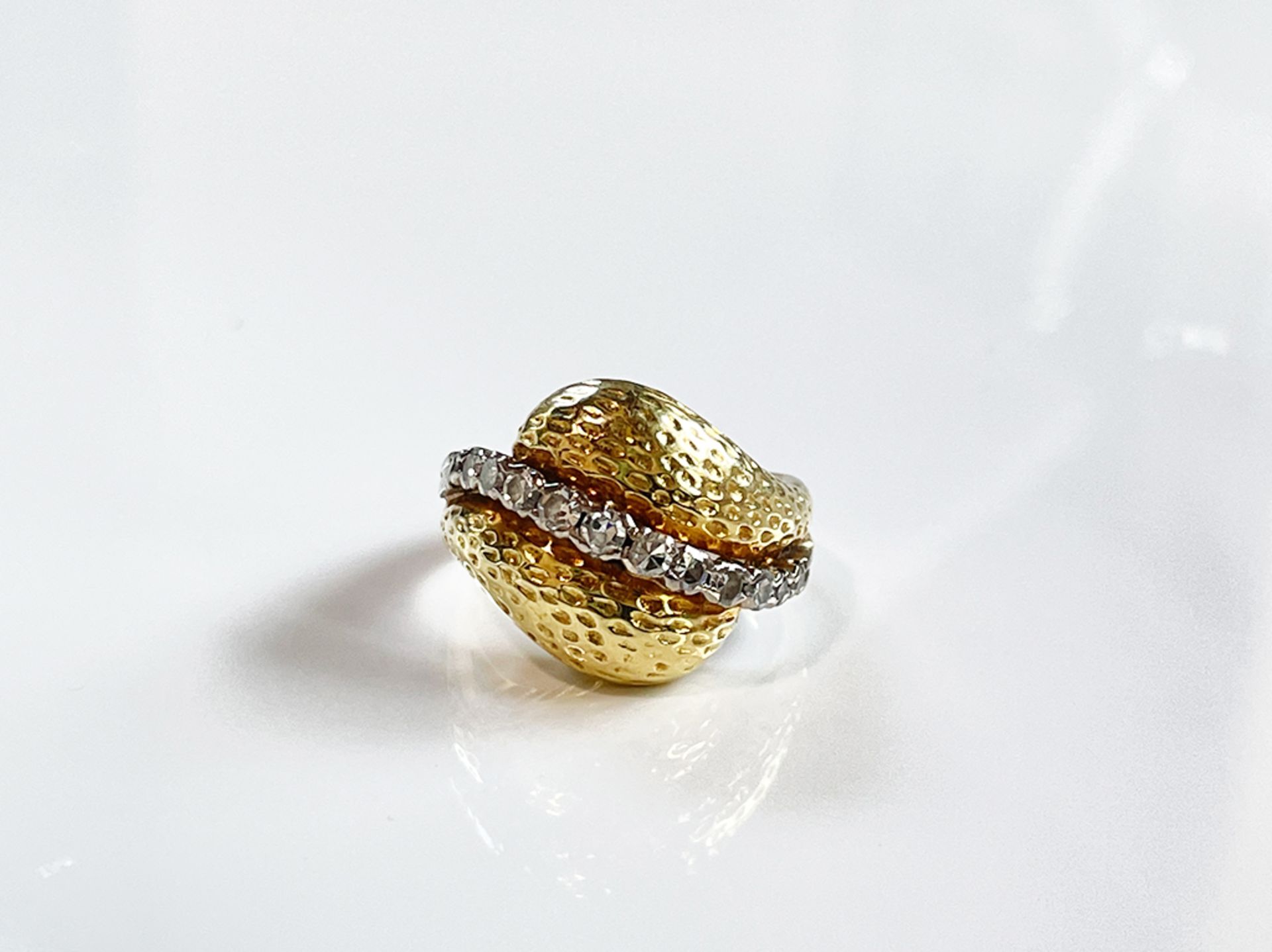 Design Ring mit Diamant 750 Gelbgold - Bild 5 aus 5