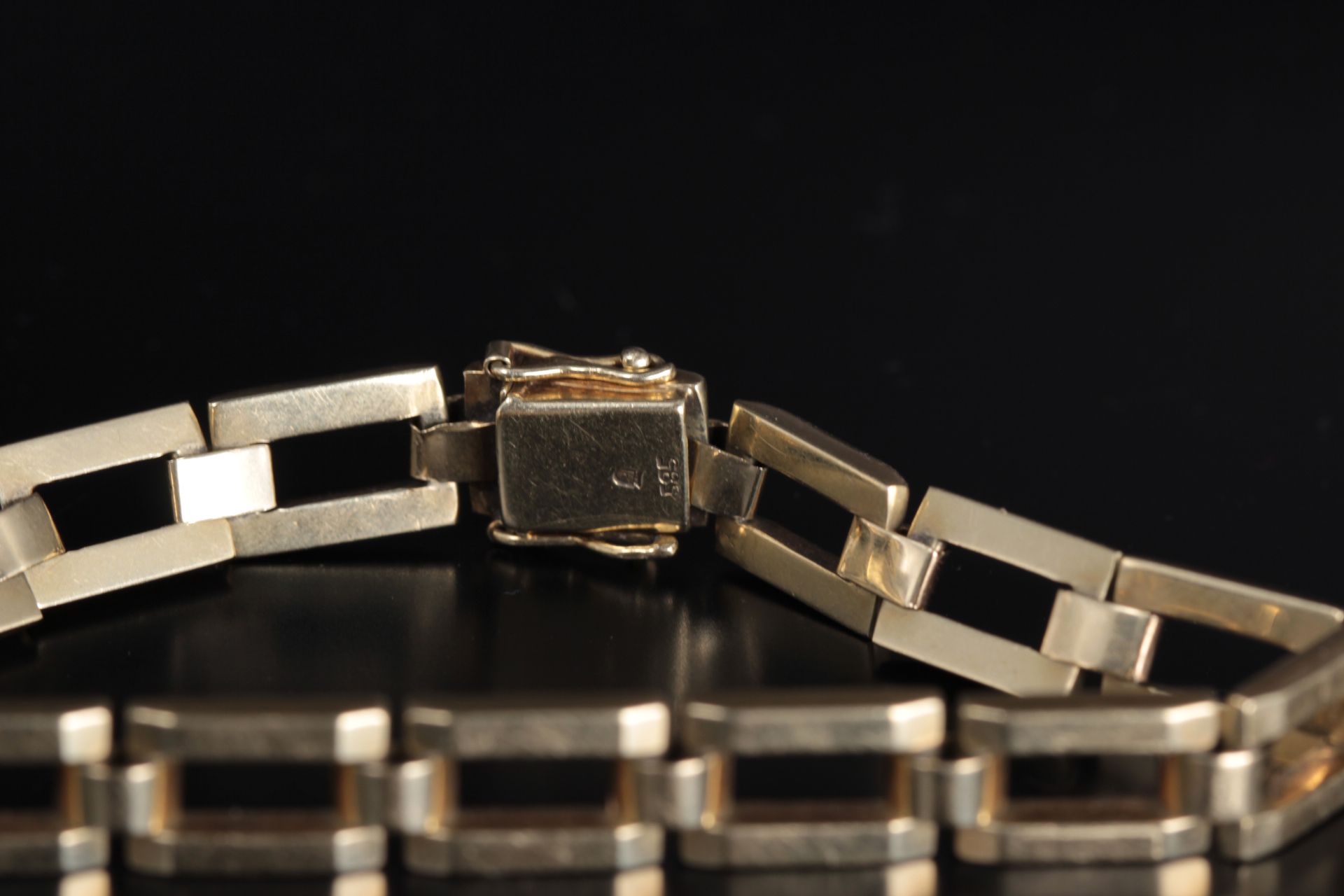 Vintage Gold Bracelet 14K Yellow Gold - Square Links - Image 2 of 2