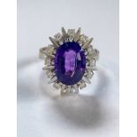 Gold Ring mit Amethyst und Diamanten