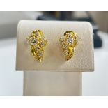 Earrings | Ear Studs 18K Gold with ca. 1ct diamonds / brilliants