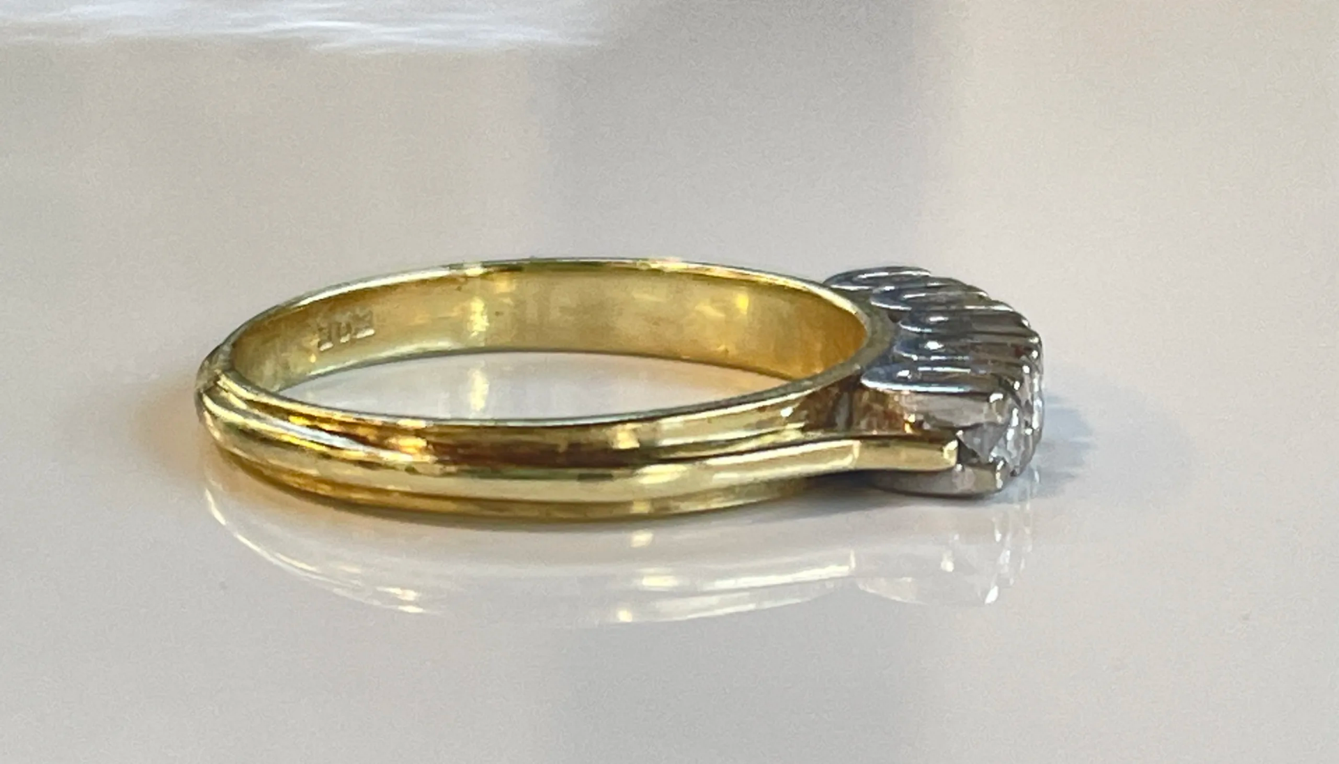 Vintage 585 Gold Diamant Ring ca. 0.25ct - Bild 3 aus 4