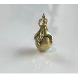 Gold pendant Claws on a Ball, 14K Yellow Gold