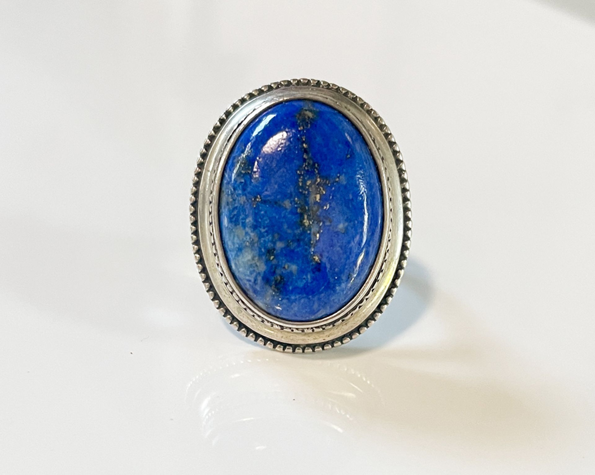 Silver Ring with Lapis Lazuli Dutch Design