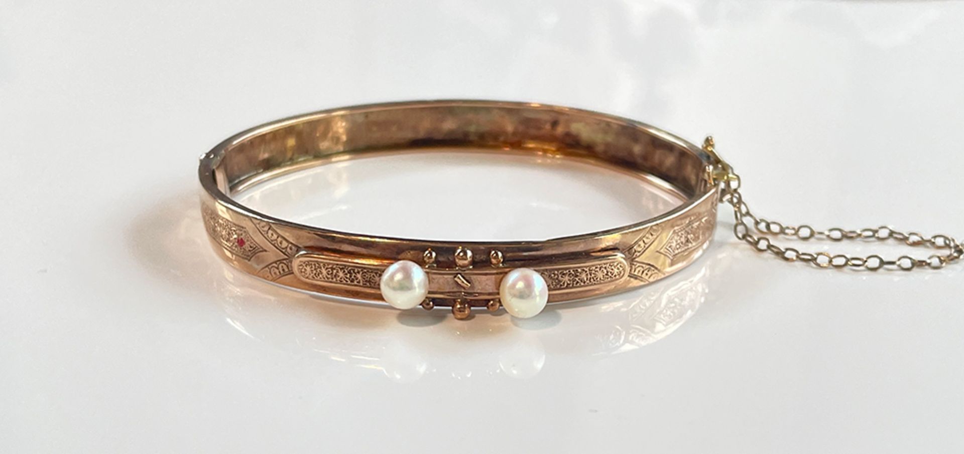 Art Nouveau Bracelet with pearls, Germany 8K Gold