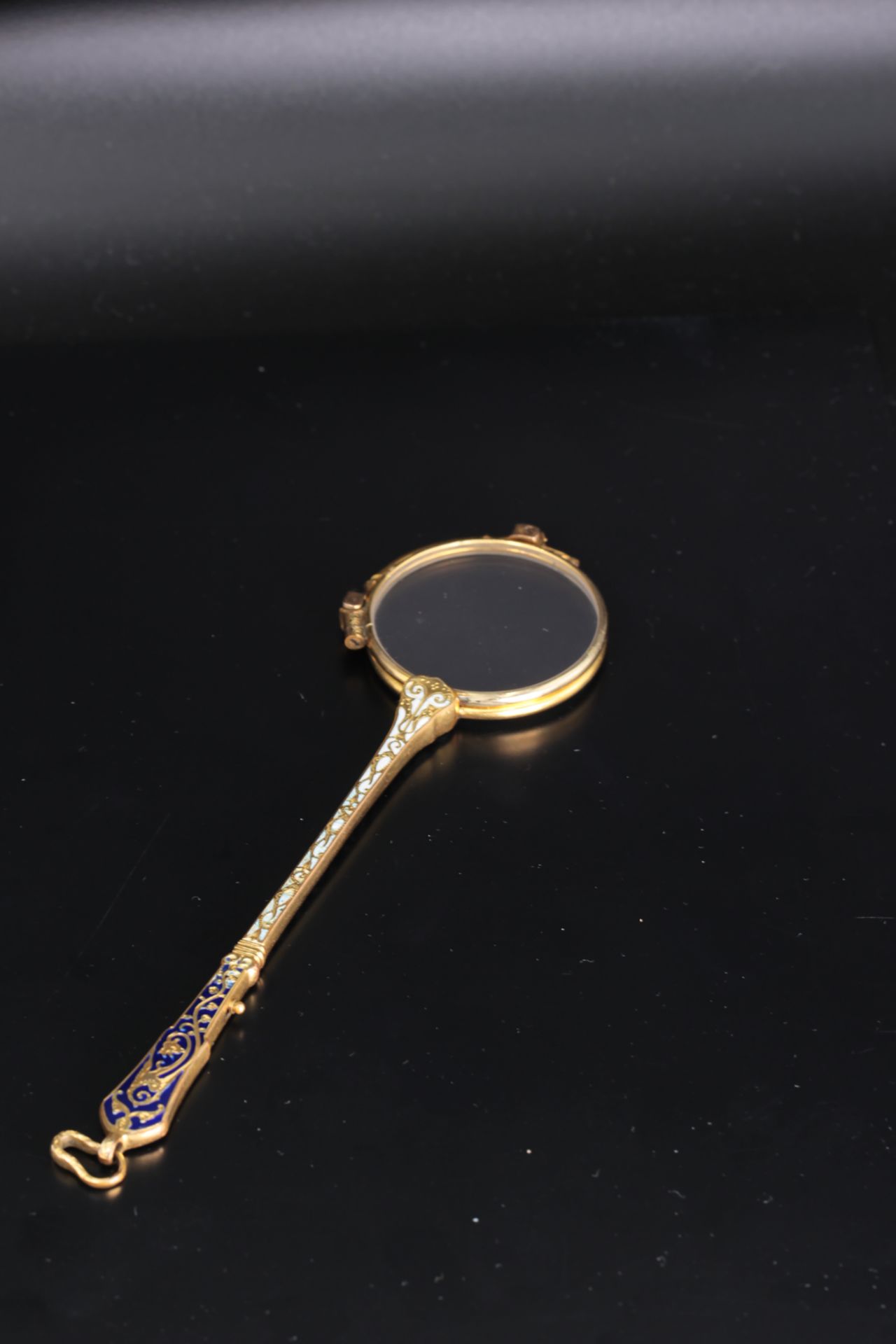 Antike Lorgnette, 14K Gold mit Emaille - Bild 3 aus 4