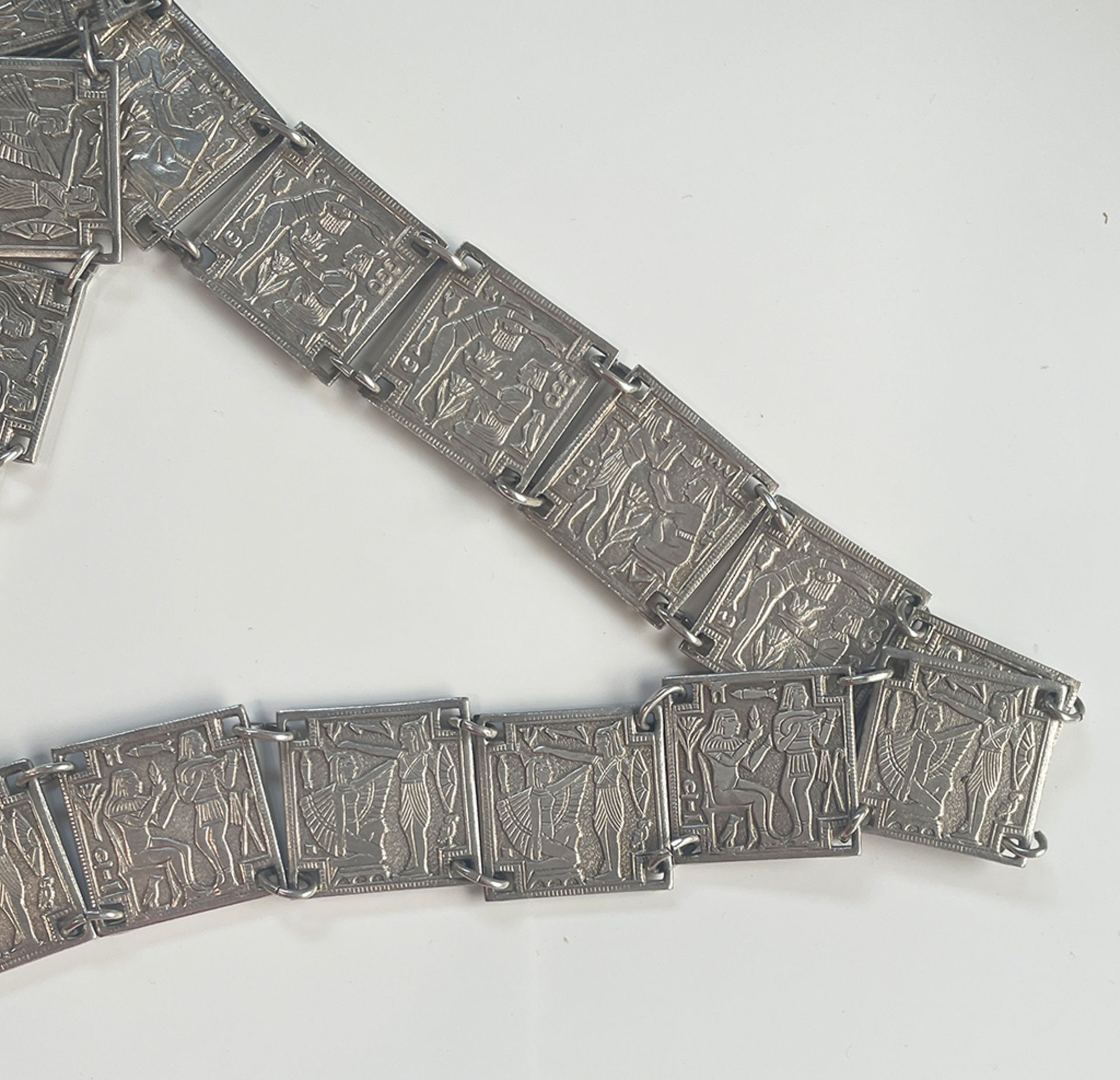 Old silver belt with Egyptian motifs - Image 4 of 7