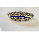 Antique 18K Gold Bangle with Enamel, Emeralds and Old Cut Diamonds