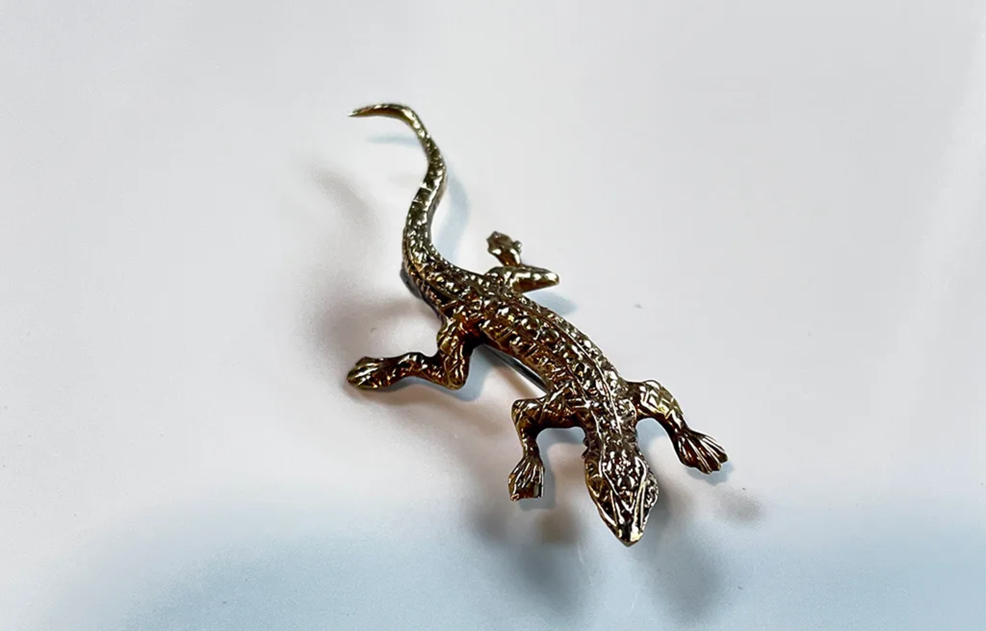 Vintage Brooch Salamander 14K Yellow Gold - Image 2 of 3