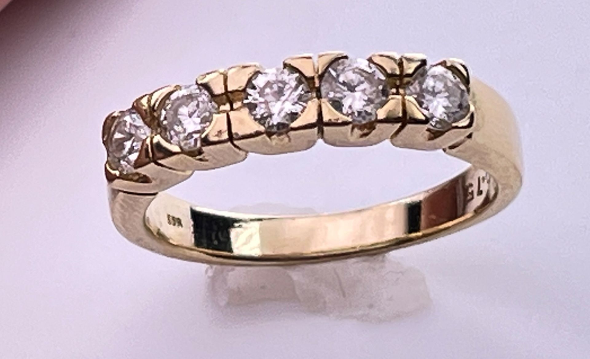 Diamond ring 14K with 0.75 ct. diamonds. - Image 4 of 5