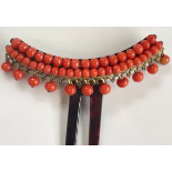 Antique coral hair comb