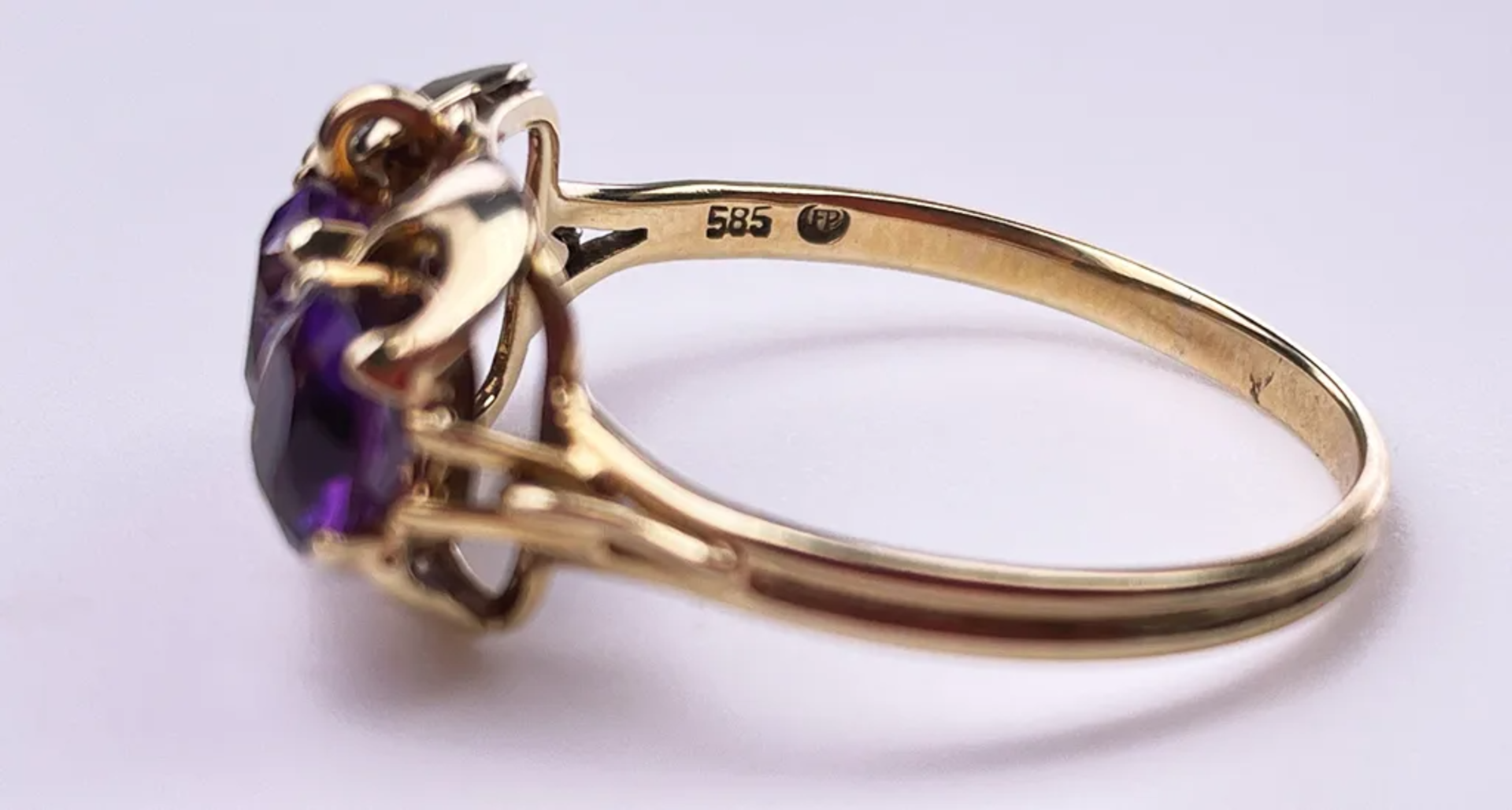 Vintage Amethyst Ring 14K Gold - Image 3 of 3