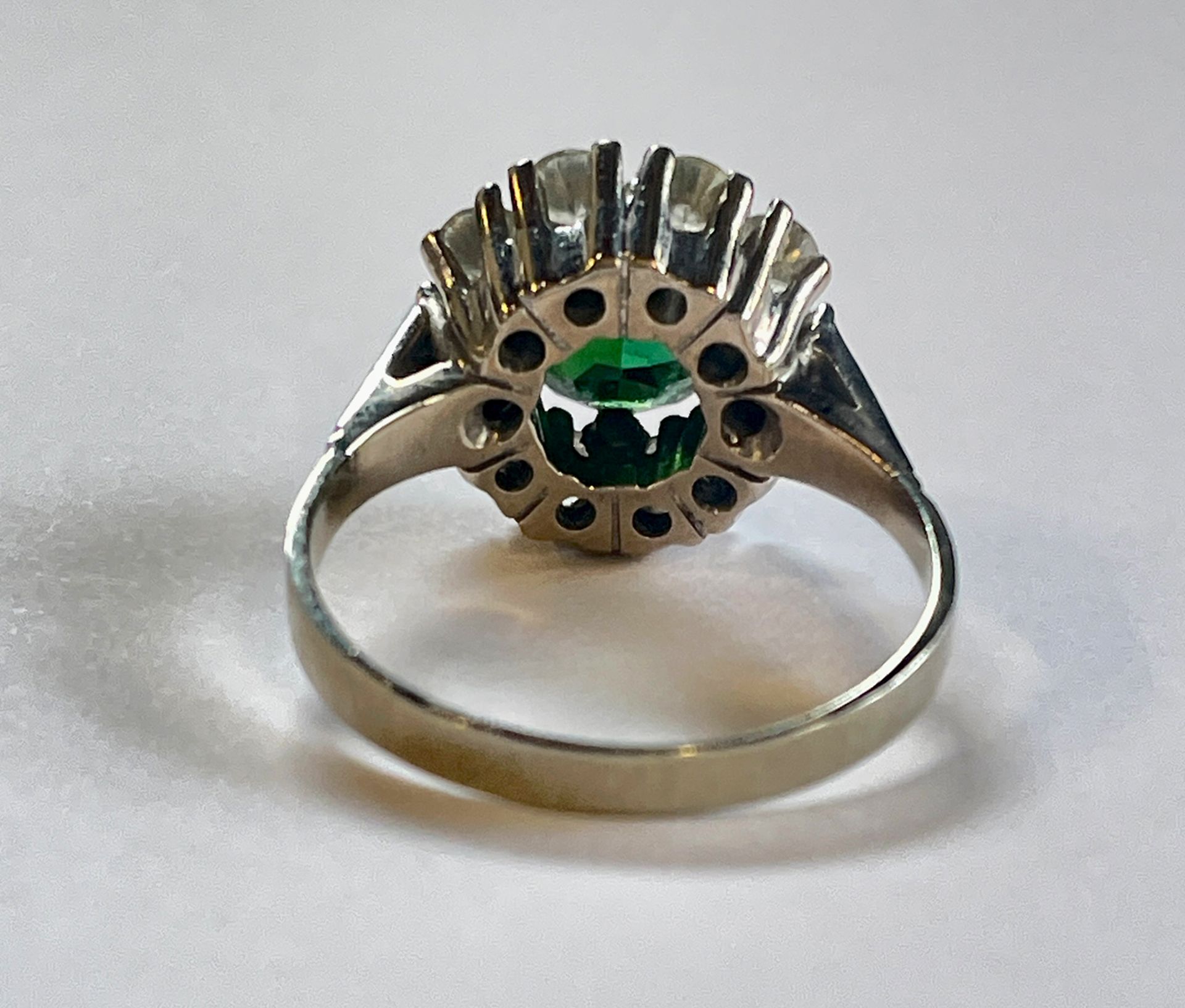 Wunderschöner Grüner Turmalin Diamant Ring 585 Weißgold - Bild 4 aus 4