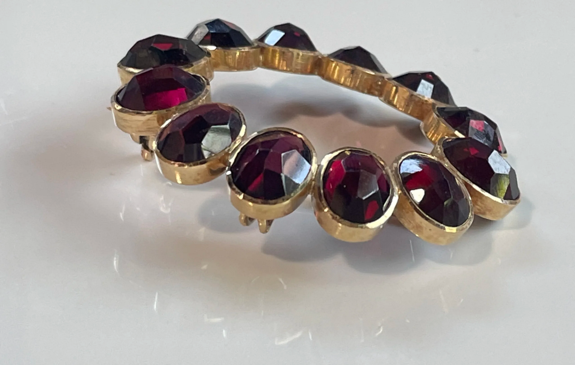 Big Garnet Brooch / Pendant 14K Yellow Gold - Image 3 of 3