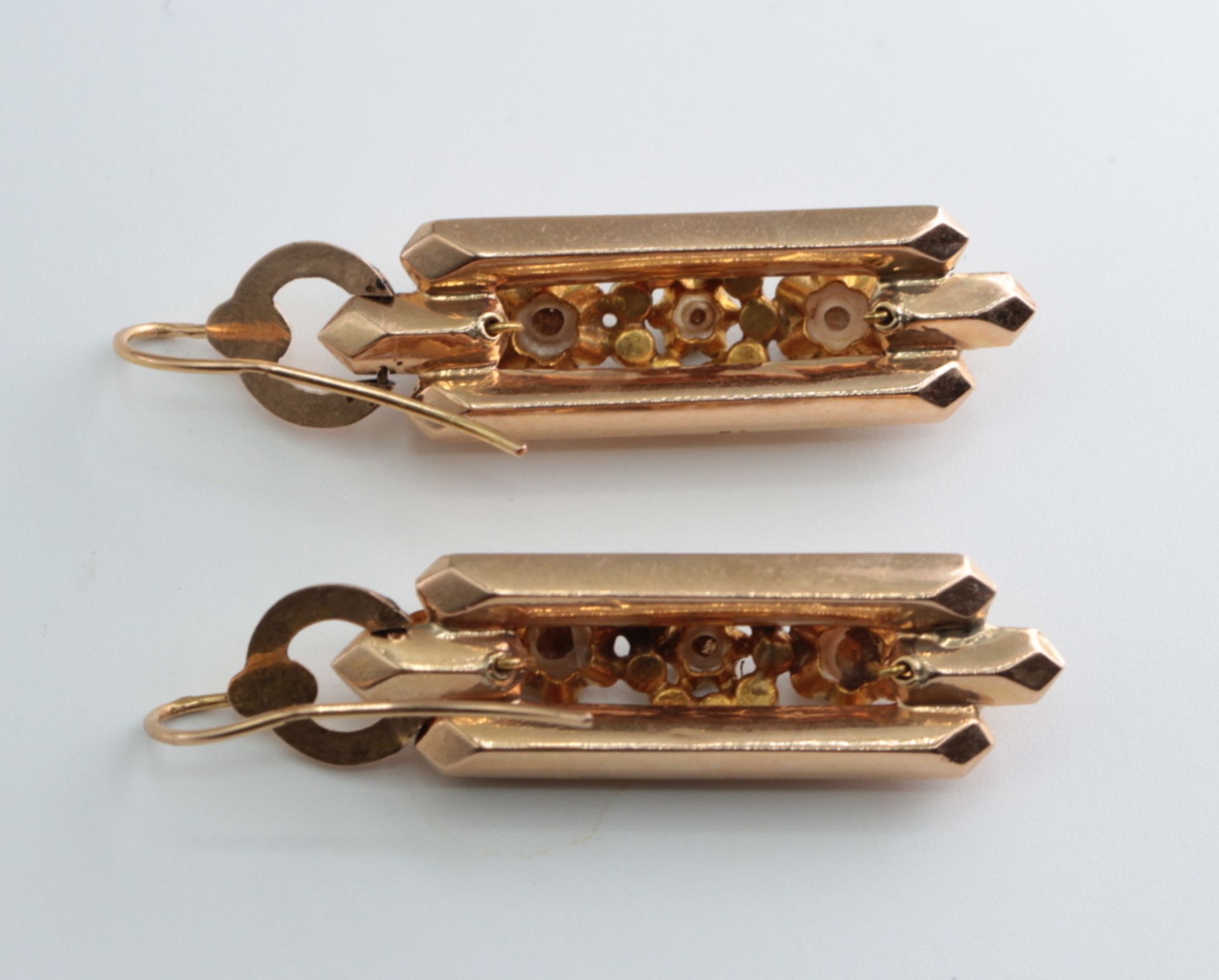 Antique earrings with seed pearls - Image 3 of 3