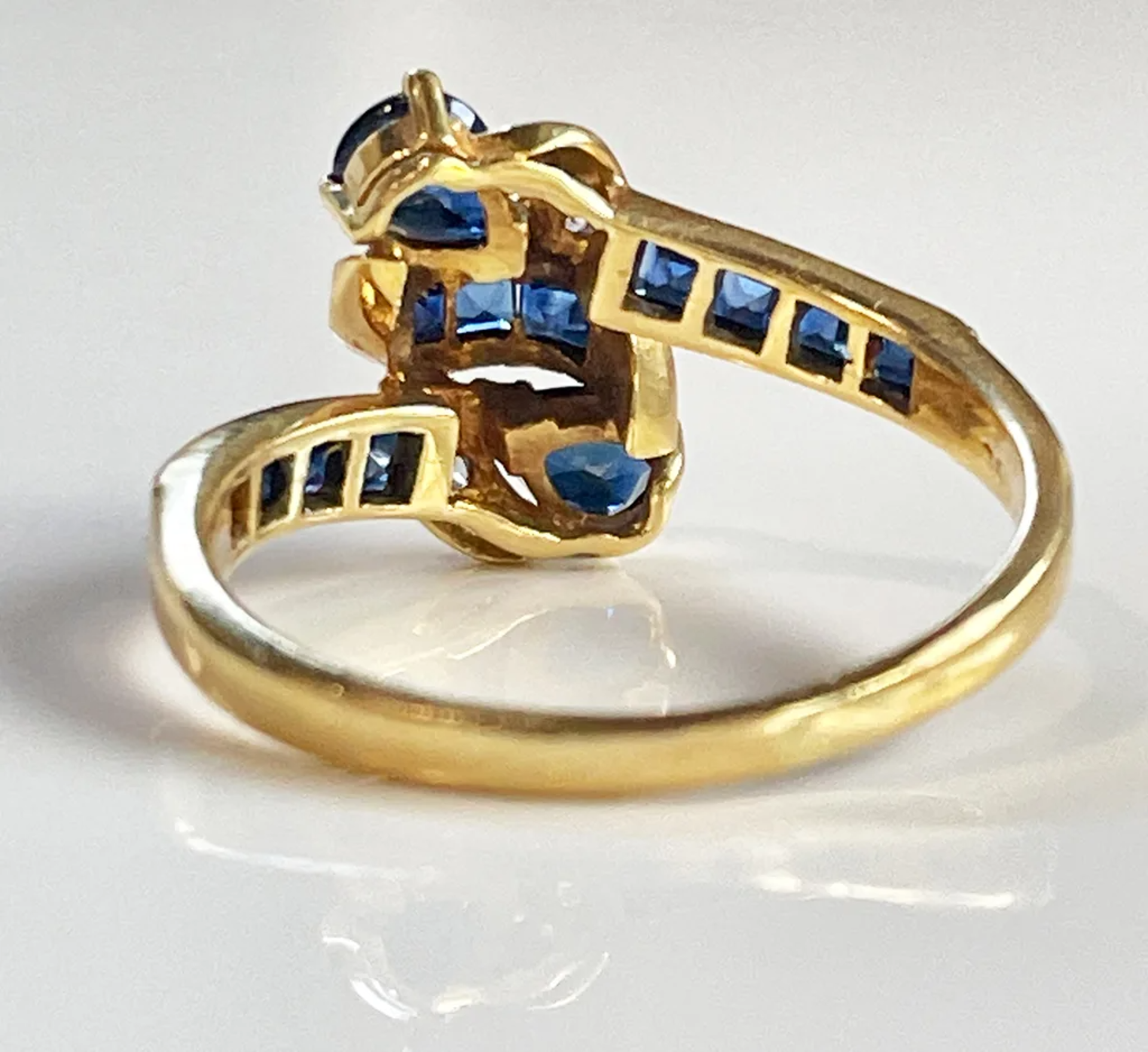Vintage Saphir Diamant Ring 750 Gold - Bild 3 aus 3