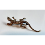 Vintage Brosche Salamander Tier 585 Gelbgold