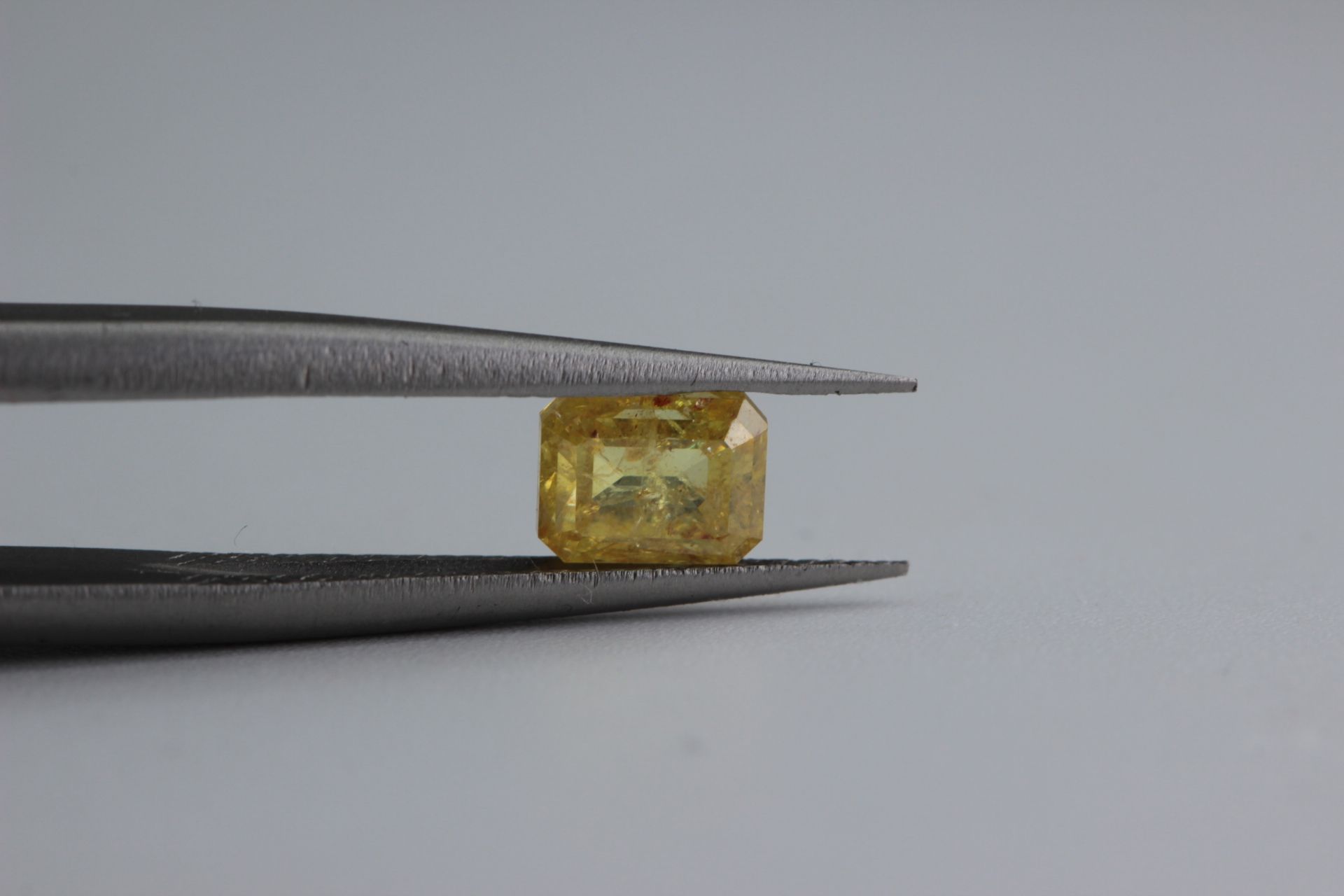 Natural Fancy Yellow Diamond 0.84ct Emerald Cut I2 Gem Report Antwerp